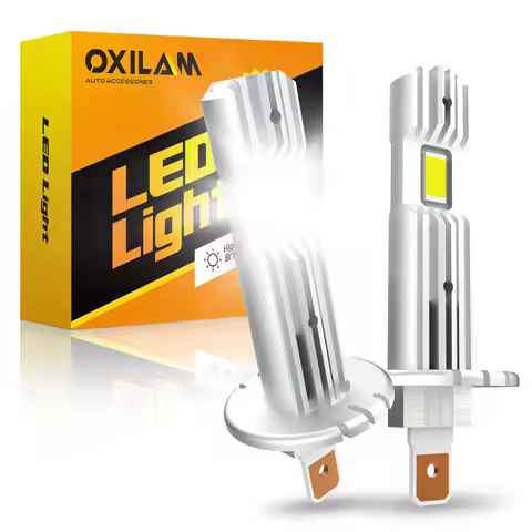 OXILAM 2Pcs Canbus H1 LED Headlight Bulbs LED Fog Light Fanless 1:1 Wireless Mini Size For Golf 7 Bm