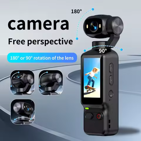 HD 4K Action Camera 180 Degree Rotatable For Vlog YouTube Tiktok Girls Record Life Video Recording E