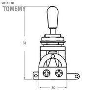 tomemy fangzi 3 Way Short Straight Guitar Toggle Pickup Selector with Brass Hat Compatible Gibson Le