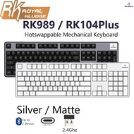 Royal Kludge RK989 RK104 Plus Hot swappable Aluminum Wireless Mechanical Keyboard Bluetooth 5.0 2.4G USB Dongle Wireless Type-C Mac