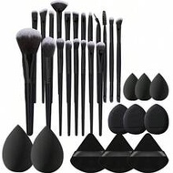 31 ชิ้น YZIMENG ชุดแปรงแต่งหน้า, ประกอบด้วยแปรงแต่งหน้ามืออาชีพ 20 ชิ้น และฟองน้ำแต่งหน้า 11 ชิ้น - 