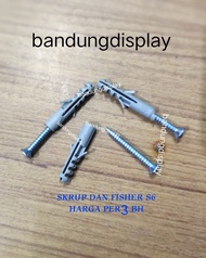 JUAL SEKRUP DAN FISHER UKURAN S6 HARGA PER 3 BH / SKRUP FISHER S6 / BAUT SKRUP DAN FISHER UKURAN S6 