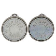 二手愛馬仕 Ceria 耳環，Bijoutierie Fantaisie，復古，金屬和貝殼，法國製造，銀色，約 12 克，女士款。