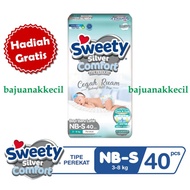 (0_0) Sweety Silver Comfort NB-S 40s Pampers New Born Perekat Pempers