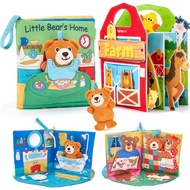 Hahaland Busy Board for 1 Year Old - 3D Touch and Feel Soft Activity Books