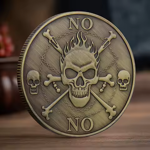 YES or NO Copper Plated Commemorative Coins Skull and Phoenix Decision Coin Collector Coins