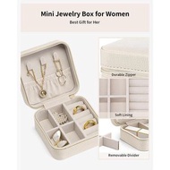 鯨品購 - 迷你便攜式首飾盒 旅行用珠寶盒 | 耳環戒指項鍊手鍊 多用途飾品收納 | 旅行出差宴會 | PU皮革