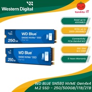 WD BLUE SN580 NVME Gen4x4 M.2 SSD - 250GB/500GB/1TB/2TB