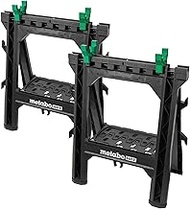 Metabo HPT Folding Sawhorses, 2-Pack, Lightweight Design, 1,200 lbs Capacity, Includes 4 Sawbucks, I