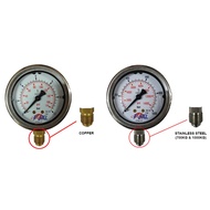 FASTUL PRESSURE GAUGE 2 1/2"(63MM) x 1/4" BSP BOTTOM (WITH OIL) (0~14psi to 0~1400psi) (0~1bar to 0~