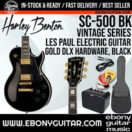 Harley Benton SC-500 BK Vintage Series Electric Guitar Humbuckers Gold Hardware Black Gloss SC-500 B
