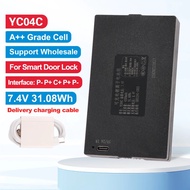 KingSener YC04C Replacement Smart Door Lock Battery 7.4V 4200mAh/31.08Wh Connector P- P+ C+ P+ P- 7.
