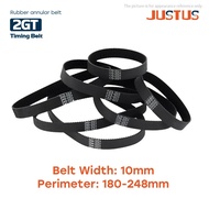 2GT Belt Width 10mm Rubber Closed Loop Perimeter 180-248mm GT2 Timing Synchronous