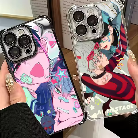 Korean Alien Stage Ivan Till Plating Phone Case For Xiaomi Poco X6 X7 X8 Pro Max X5 X3 M8 M7 M5S Red