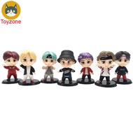 7pcs/Set BTS Tinytan Mini Figure Bangtan Boys Groups Anime Figurine Toys TOP G