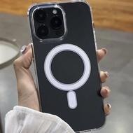 Magsafe เคส ชาร์ตได้ ใสกันกระแทก สำหรับ case iPhone 16 e 16Pro 16Plus 16Promax 1112131415 Pro Plus P