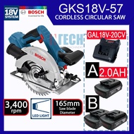BOSCH GKS18V-57 / GKS18V57 CORDLESS CIRCULAR SAW C/W 2 DIFFRENT PACKAGES 18V 2.0AH BATTERY & GAL18V-