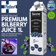Bonne Finland Wild Bilberry Blueberry Juice 1L | Antioxidant No Preservatives No Additives | Halal F