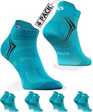 4 or 8 Pairs Sports Socks Running Socks Quarter Men Women, 4 x turquoise, 43-46