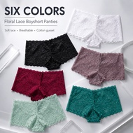 Women's Floral Lace Boyshort Panties - Soft & Breathable