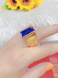 Nhẫn Nam Phong Thủy Chạm Rồng mạ vàng 18K Bản Vuông Mẫu N05 - 05 - Mang Nhìn Rất Mạnh Mẽ - Đi Chơi