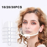 Clear Plastic Hygienic Mouth Shield Mask Anti-Fog Anti-Saliva Splash-proof Protector Reusable for Ho