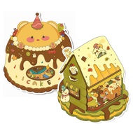 Gingerbread house series Christmas sticker 3D folding model 3D landscape sticker