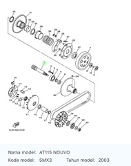 As Slongsong Dudukan Pully Belakang 5LW-E6111-00 Nouvo Lele