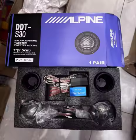 DDT-S30 25mm 1" 360W High Power Dome Balanced Car Tweeters, Stereo Speakers with Crossovers