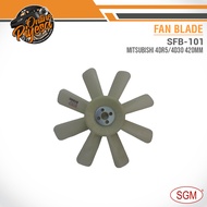MITSUBISHI 4DR5 / 4D30 FAN BLADE WITH METAL PLATE 420mm / 30mm x 51mm x 8mm 16361-60101 SGM SFB-101