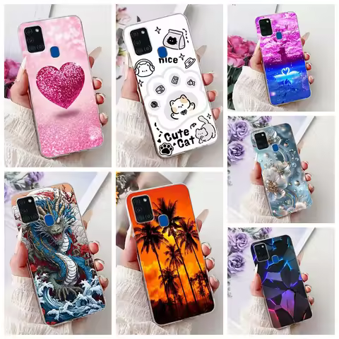 For Samsung A21s Case Cover Clear Fashion Luxury Cute Painted Back Cover For Samsung Galaxy A21s Pho
