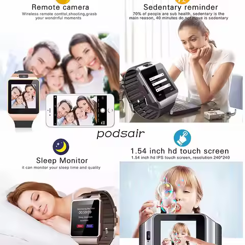 DZ09 Smart Watch For Men Original Watches SIM TF Camera Women Bluetooth Music Wristwatch With Big Ba