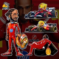 F1 Racing Car 44 Old Man Sister Liu Yisi Hamilton Lewis Signature Ferrari SF26 Reflective Car Sticke