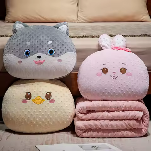 Pillow Quilt Dual-purpose 2-in-1 Lunch Break Car Folding Car Pillow Jack Skellington Floppa Blanket 