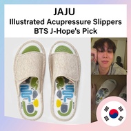JAJU Illustrated Acupressure Slippers - BTS J-Hope's Pick | Soft Fit Massage Sandals for Foot Relaxa