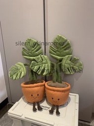 jellycat龜背竹盆栽系列毛絨玩具龜背竹盆栽綠植家居擺件財運