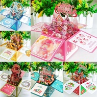 3D illuminated music box Cross-Border 3D Creative Christmas Cards 3 Lights music box with Light Can 