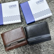Men's leather wallet, elegant and smooth, easy to use for all ages, luxurious and durable genuine co
