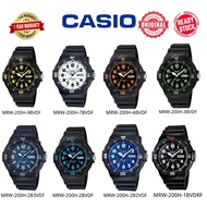 Casio MRW-200H Series Quartz Analog Black Dial Black Resin Men's Watch/Jam Tangan Casio