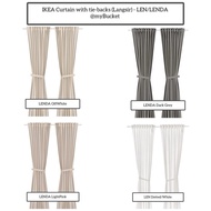 🇲🇾IKEA Curtain with tie-backs (Langsir) - LEN/LENDA/AFTONSPARV