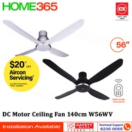 KDK DC Motor Ceiling Fan 140cm with Remote 56"  W56WV