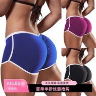gym shorts men 運動短褲女 Seluar pinggul terbuka Eropah dan Amerika, wanita bersaiz besar, seluar sukan p