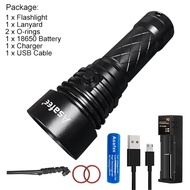 Asafee A19S Professional Portable Diving Flashlight IPX8 Waterproof Super bright Diving Light 80M Di