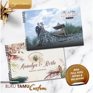 Wedding Guest Book with CUSTOM Name and Photo / Guest Book Wedding Book