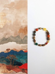 原創手工福滿多寶沉香南紅蜜蠟孔雀石開運手串生日禮物好運祝福