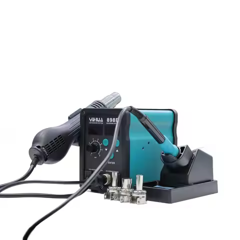YIHUA 898D Digital Hot Air Gun & Soldering Iron Combo, Separate Use, Stable Temperature ±1°C