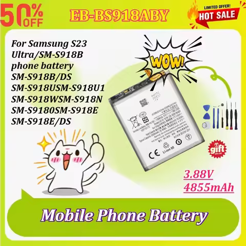 EB-BS918ABY 3.88V 19.4Wh 5000mAh Mobile Phone Battery for Galaxy S23 Ultra SM-S918 S918N S918U S9180