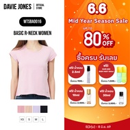 DAVIE JONES WOMEN [BE FEARLESS] Women's Basic R-Neck T-Shirt Pink Nude Purple Black BA0016