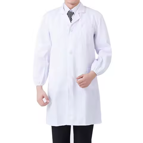 Professional Medical Student Doctor White Lab Coat Long Sleeve White Medical Scientist Lab Coats for