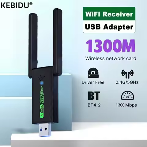2 in 1 USB WiFi Bluetooth Receiver 1300Mbps Dual Band 2.4G 5GHz USB Wi-Fi 6 Network Wireless Wlan Ad